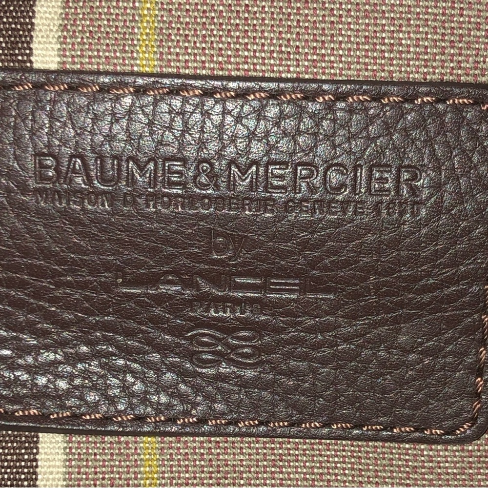 Baumé & Mercier Lancel Paris Elegant Striped Shoulder Bag in Brown and Cream - Picture 7 of 8
